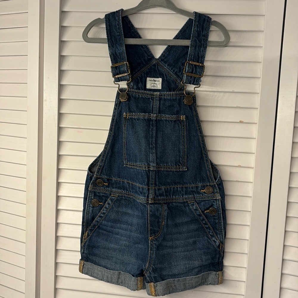 Baby Gap Jean shorts overalls, size 4